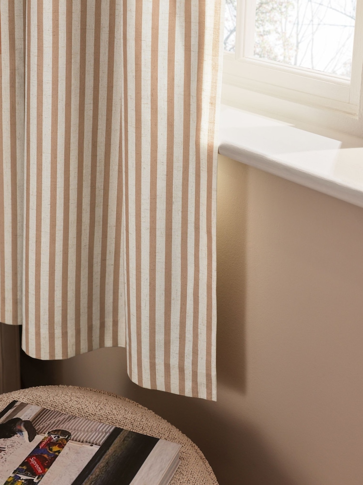 Rust Stripe Eyelet Blackout Curtains - Image 3 of 8