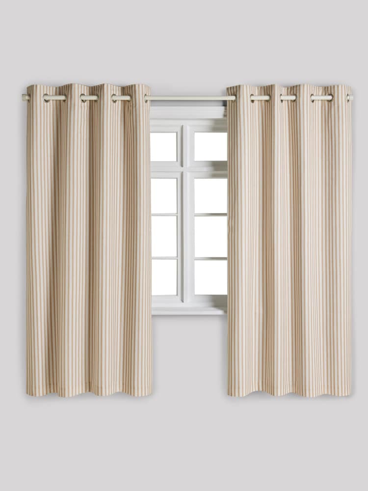 Rust Stripe Eyelet Blackout Curtains - Image 5 of 8
