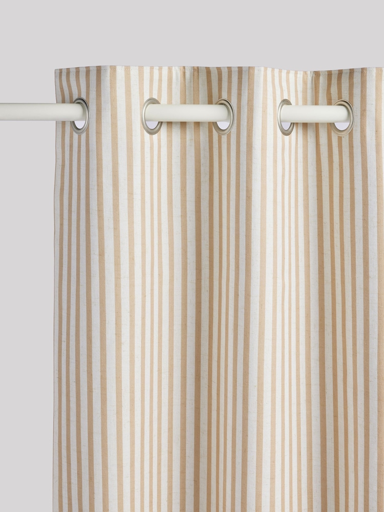 Rust Stripe Eyelet Blackout Curtains - Image 6 of 8
