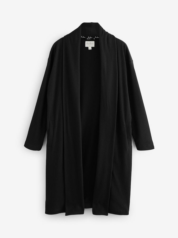 Black Longline Knitlook Cardigan - Image 6 of 7