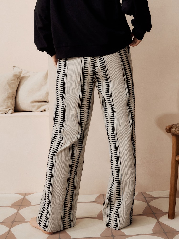 Black/White Jacquard Trousers - Image 4 of 8