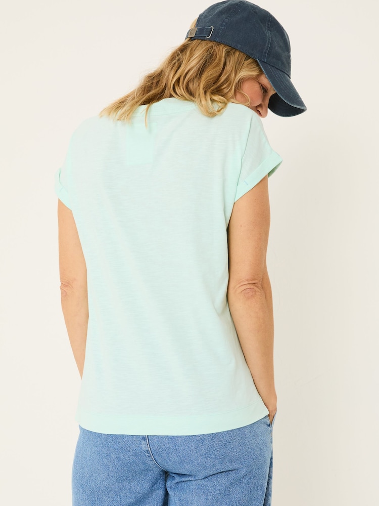 Verde menta - Camiseta con cuello de pico de algodón orgánico 100% de FatFace - Imagen 2 de 5 Verde menta - Camiseta con cuello de pico de algodón orgánico 100% de FatFace - Imagen 2 de 5