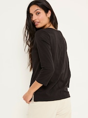 FatFace Aster Black 3/4 Sleeve T-Shirt - Image 2 of 5