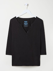 FatFace Aster Black 3/4 Sleeve T-Shirt - Image 5 of 5
