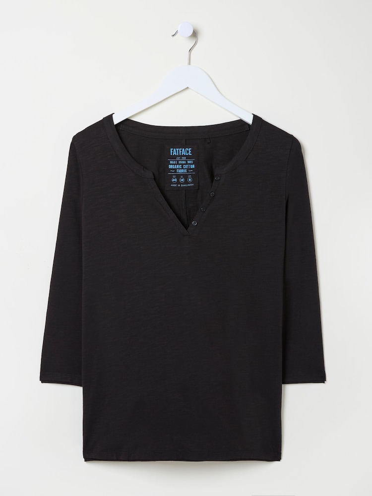 FatFace Aster Black 3/4 Sleeve T-Shirt - Image 5 of 5