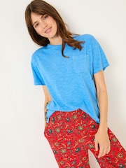 FatFace Lily Bright Blue 100% Cotton T-Shirt - Image 1 of 10