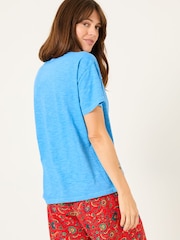 FatFace Lily Bright Blue 100% Cotton T-Shirt - Image 2 of 10