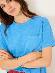FatFace Lily Bright Blue 100% Cotton T-Shirt - Image 5 of 10
