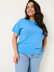 FatFace Lily Bright Blue 100% Cotton T-Shirt - Image 6 of 10