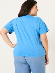 FatFace Lily Bright Blue 100% Cotton T-Shirt - Image 7 of 10