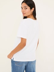 FatFace Lily White 100% Cotton T-Shirt - Image 2 of 5