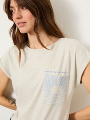 FatFace Grey Sea Graphic 100% Cotton T-Shirt - Image 4 of 9