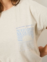 FatFace Grey Sea Graphic 100% Cotton T-Shirt - Image 8 of 9