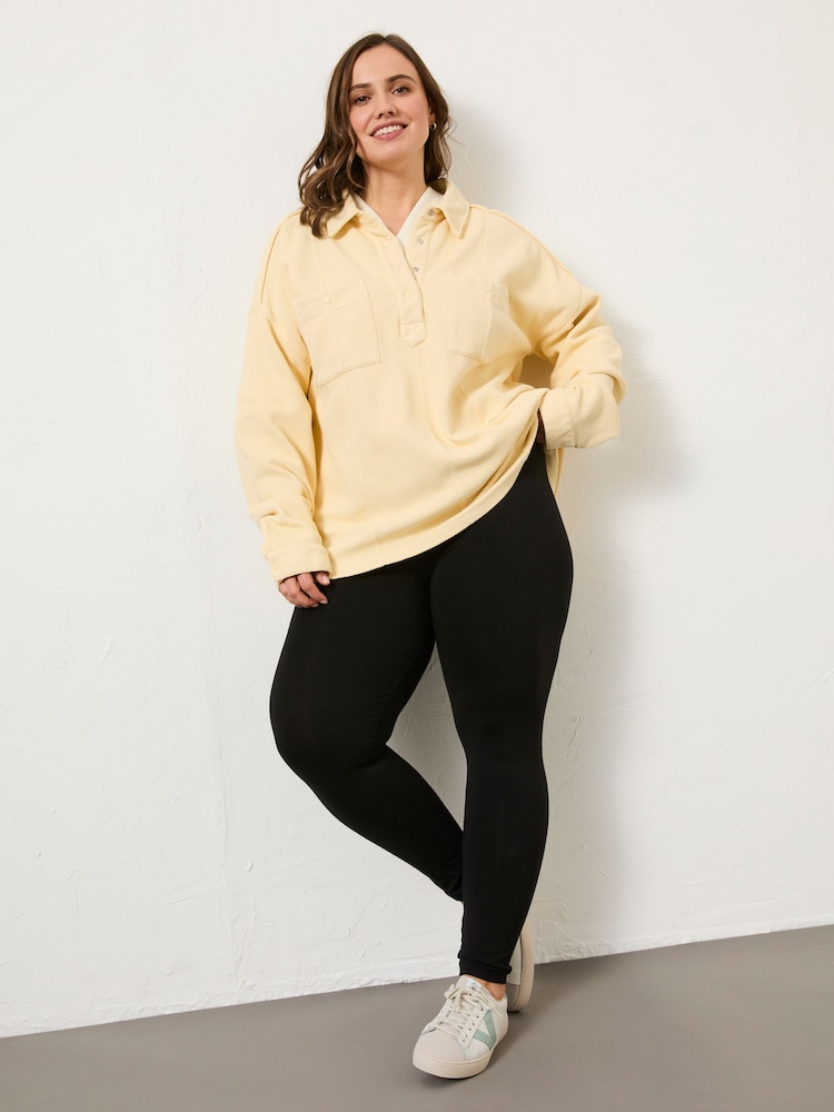 FatFace Sage Yellow Waffle Overhead 100% Cotton Top - Image 10 of 12