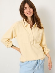 FatFace Sage Yellow Waffle Overhead 100% Cotton Top - Image 2 of 12