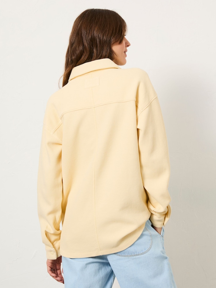 FatFace Sage Yellow Waffle Overhead 100% Cotton Top - Image 3 of 12