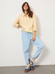 FatFace Sage Yellow Waffle Overhead 100% Cotton Top - Image 4 of 12
