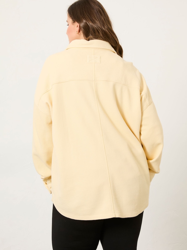 FatFace Sage Yellow Waffle Overhead 100% Cotton Top - Image 8 of 12