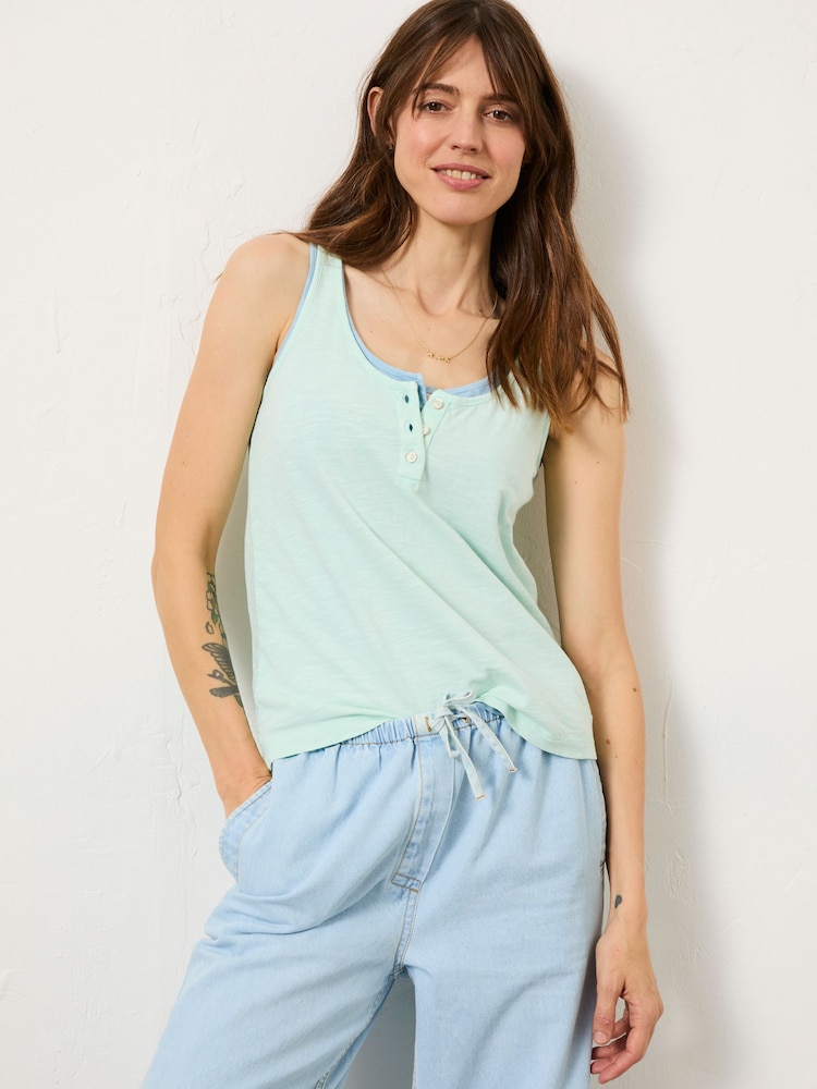 FatFace Aqua Blue Gigi Scoop Vest - Image 1 of 10