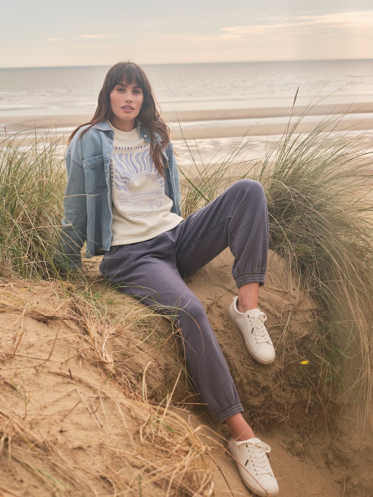 FatFace Blue Hope Sweat 100% Organic Cotton Joggers - Image 11 of 12