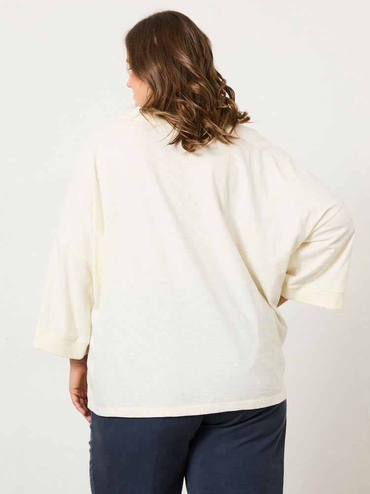 FatFace Ivory Mia V-Neck T-Shirt - Image 7 of 10