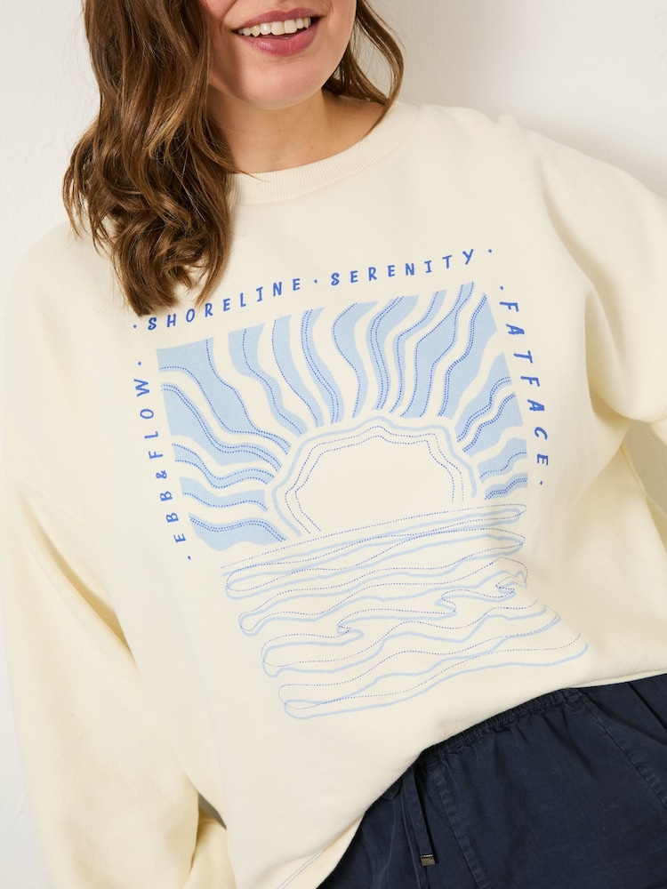 FatFace Ivory Sea Crew 100% Cotton Sweatshirt - Image 10 of 11