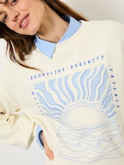 FatFace Ivory Sea Crew 100% Cotton Sweatshirt - Image 6 of 11