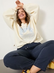 FatFace Ivory Sea Crew 100% Cotton Sweatshirt - Image 9 of 11