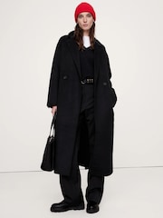 Banana Republic Black Double-Faced Wrap Coat - Image 1 of 1