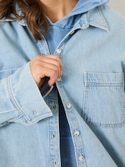 FatFace Chambray Blue Sara Chambray Shirt - Image 11 of 12