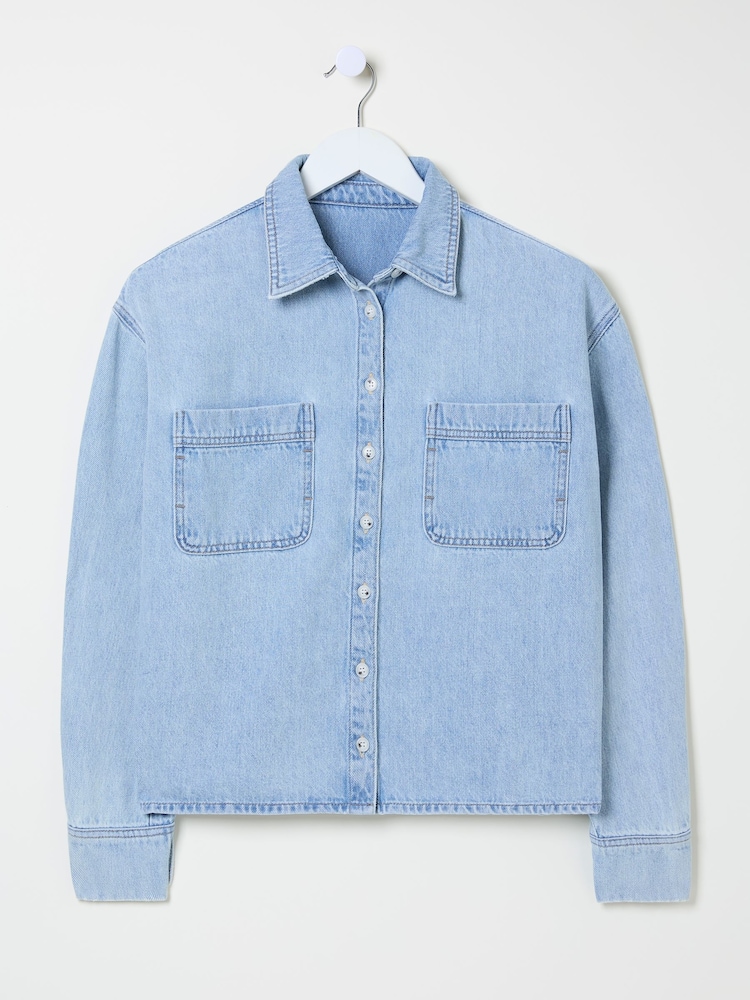 FatFace Chambray Blue Sara Chambray Shirt - Image 12 of 12