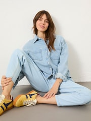 FatFace Chambray Blue Sara Chambray Shirt - Image 4 of 12