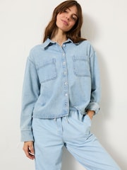 FatFace Chambray Blue Sara Chambray Shirt - Image 5 of 12