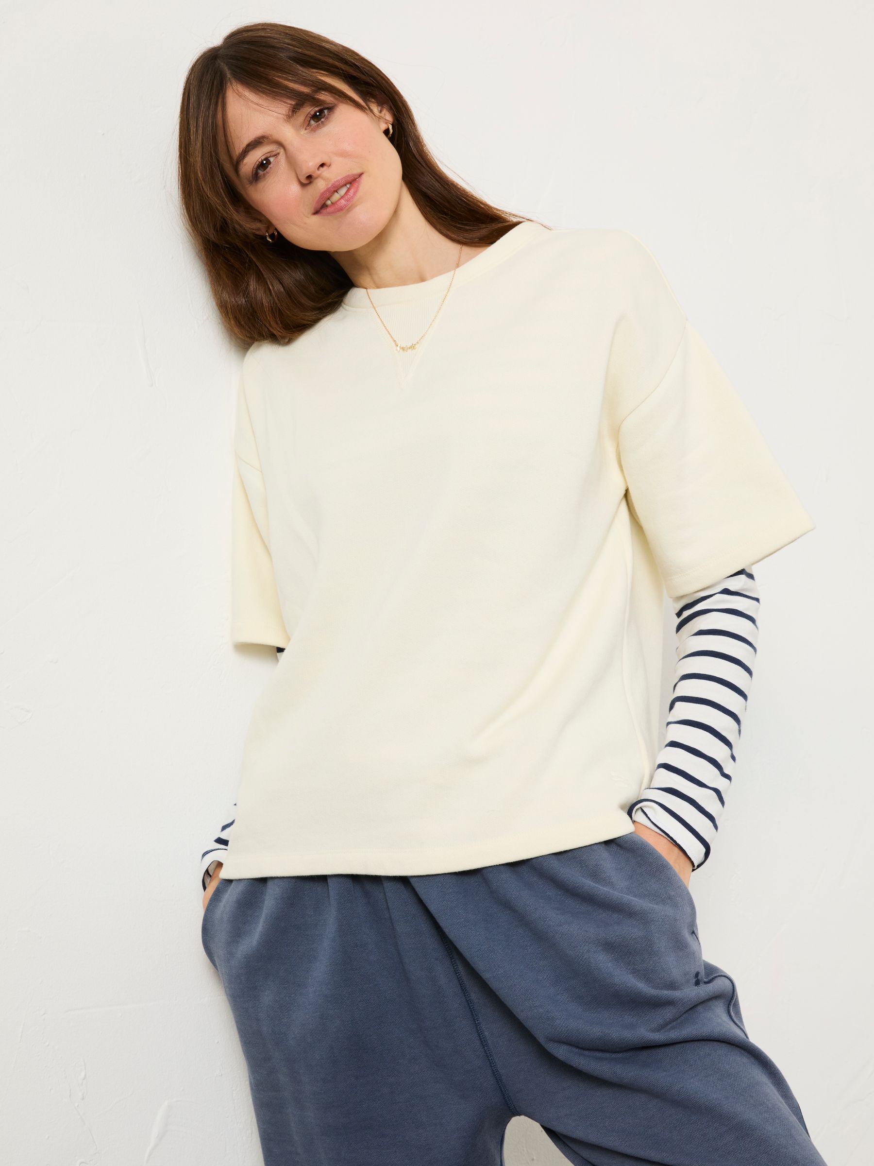 Fatface Ivory Sol Crew 100% Cotton Sweatshirt