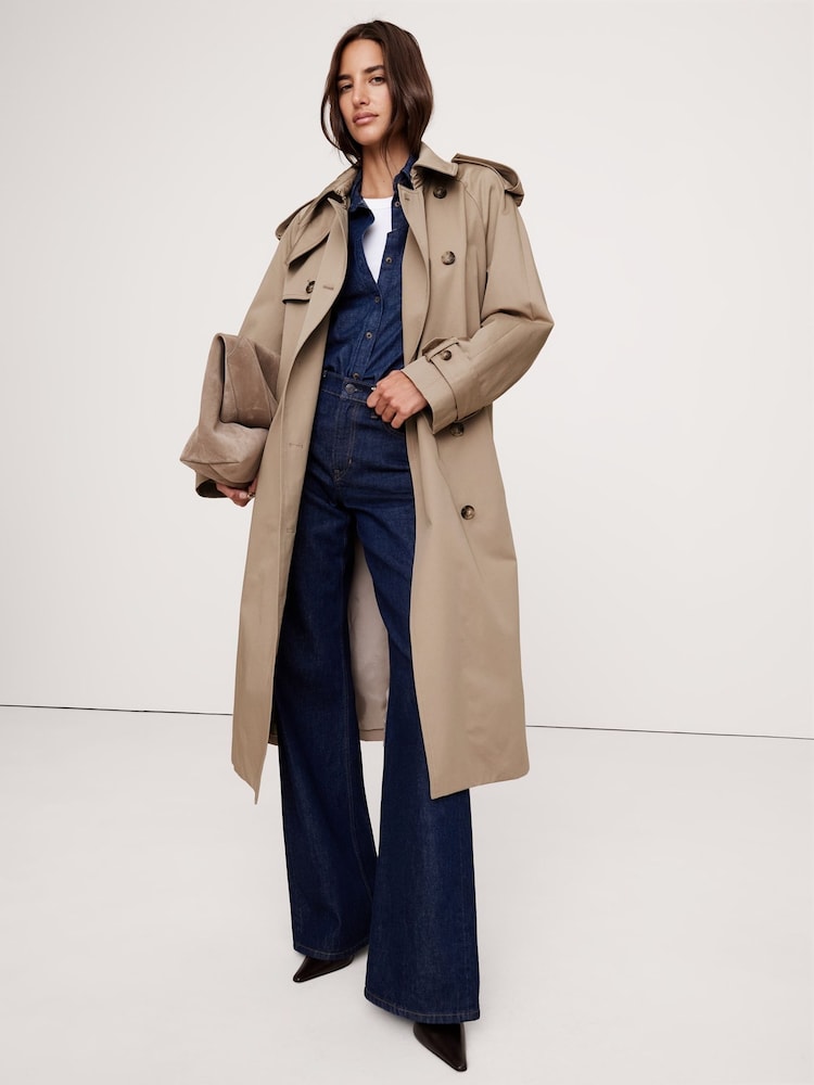 Banana Republic Beige Classic Cotton Trench Coat - Image 1 of 5
