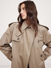 Banana Republic Beige Classic Cotton Trench Coat - Image 3 of 5