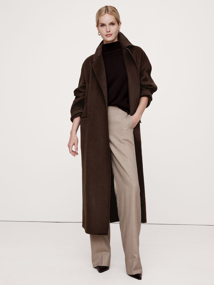 Banana Republic Brown Wool-Blend Oversized Double-Faced Scarf Coat - Image 1 of 5