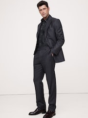Banana Republic Navy Blue Stripe Wool Tailored Slim Fit Suit Trousers - Image 1 of 3