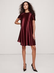 Banana Republic Red Aurelia Satin Trapeze Mini Dress - Image 1 of 1