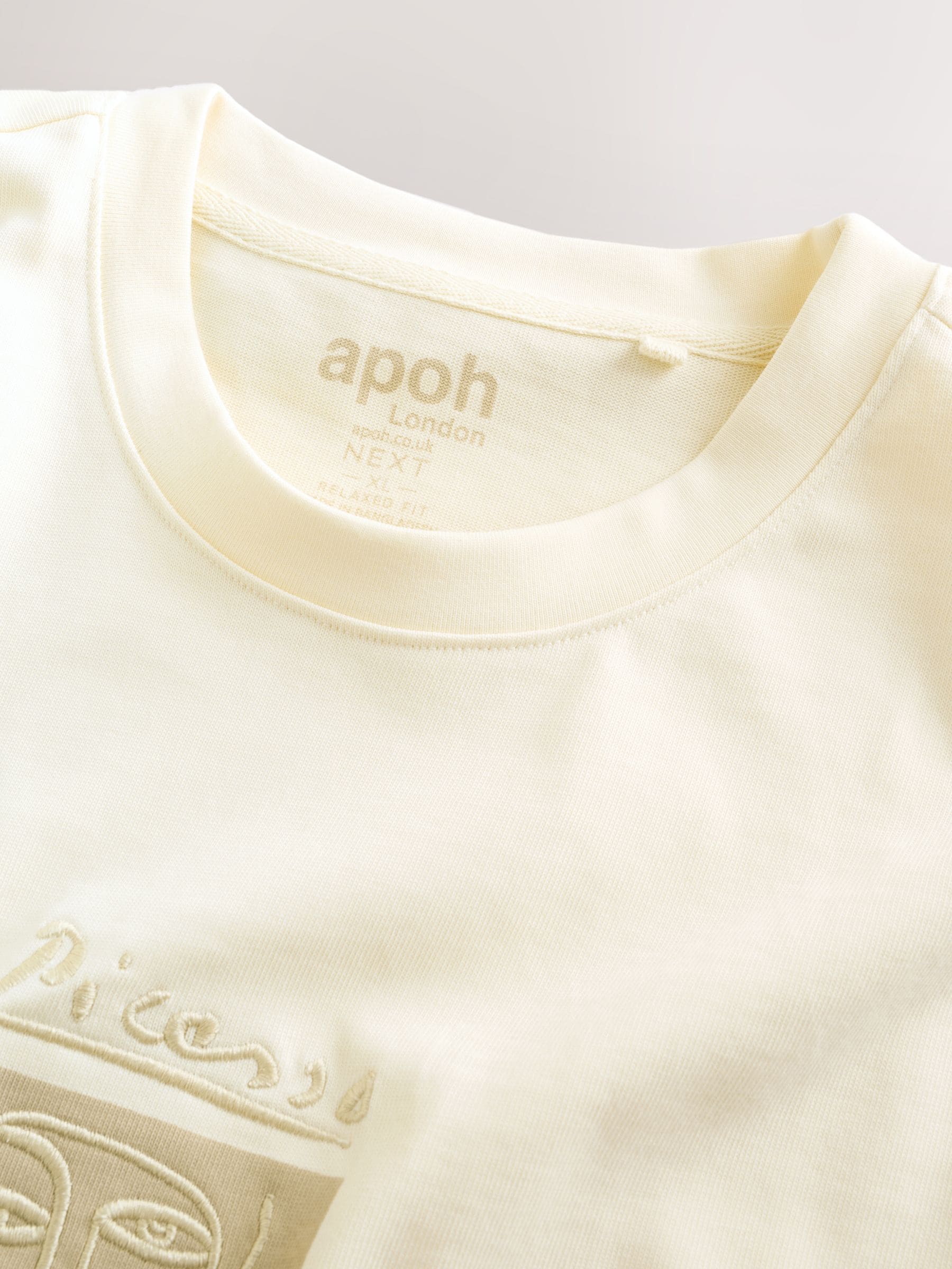 Buy Ecru 100% Cotton Picasso Artist Licence Heavyweight T-Shirt