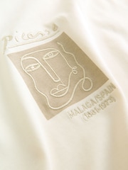 Ecru 100% Cotton Picasso Artist Licence Heavyweight T-Shirt - Image 7 of 8