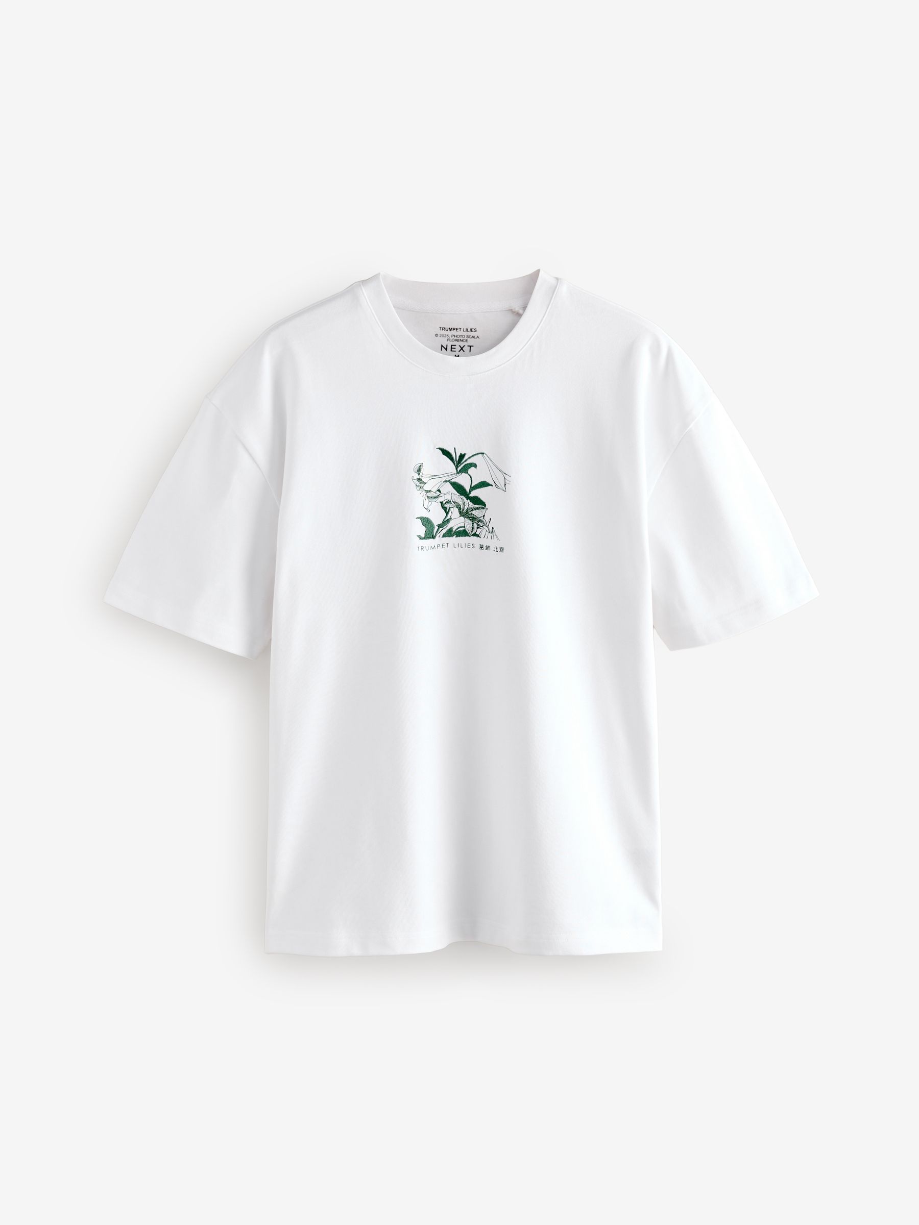 Buy White Hokusai Floral Relaxed Fit Artist License T-Shirt from