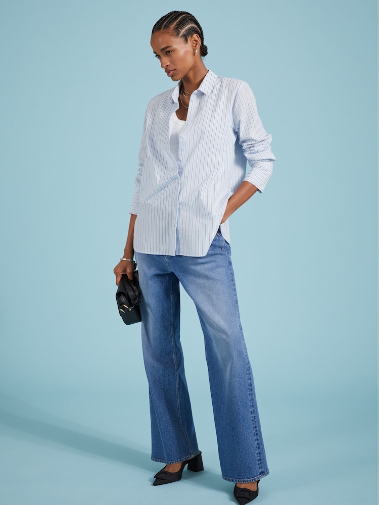 Baukjen Blue Rishma 100% Cotton Stripe Shirt - Imagen 2 de 4