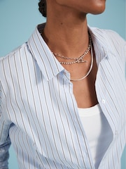 Baukjen Blue Rishma 100% Cotton Stripe Shirt - Imagen 3 de 4