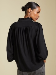 Baukjen Sima Frill Detail Black Blouse - Image 4 of 5