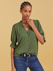 Baukjen Green Noa Short Sleeve Blouse - Image 1 of 5