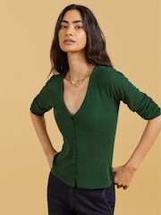 Grüne Audrey-Bluse mit Knopfleiste von Baukjen - Bild 1 von 3