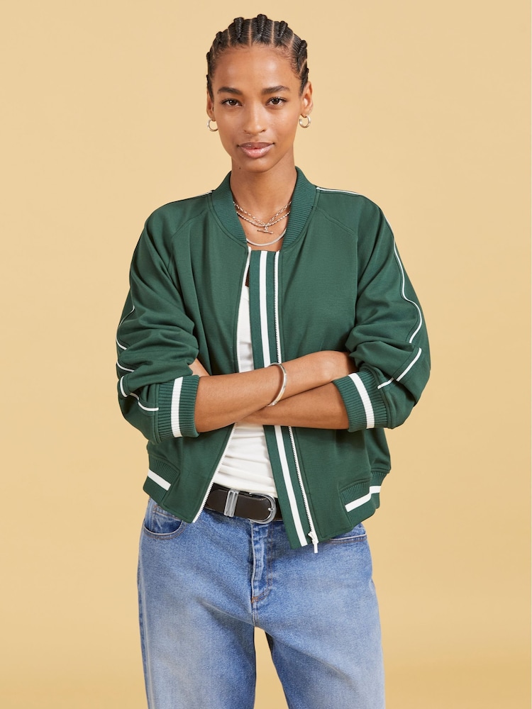 Baukjen Green Gretchen Bomber Jacket with Lenzing™ Ecovero™ - Image 1 of 4
