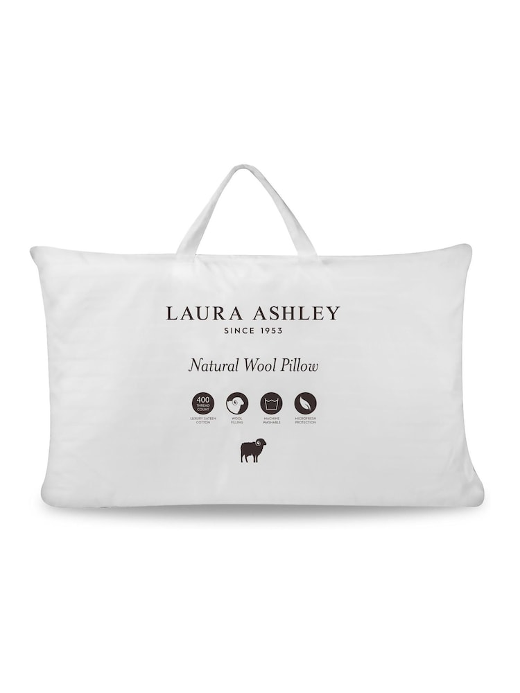 Laura Ashley White Natural Wool Pillow - Image 2 of 3