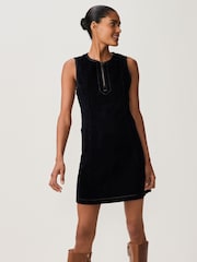 Navy Blue Flocked Mini Dress - Image 2 of 6